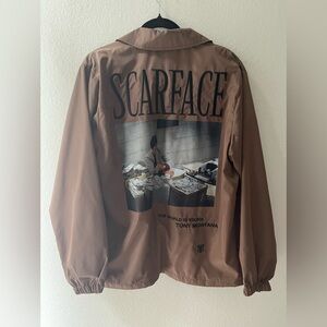 Brown Scarface Jacket
Colab with shoe palace